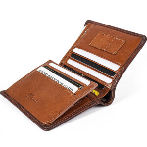 RFID Mens Genuine Lethaer Minimalist Trifold Bifold Slim Wallet Vintage Gents Wallet