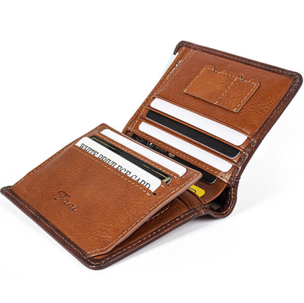RFID Mens Genuine Lethaer Minimalist Trifold Bifold Slim Wallet Vintage Gents Wallet