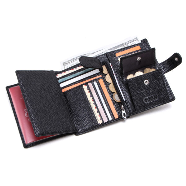 Tri fold leather wallet
