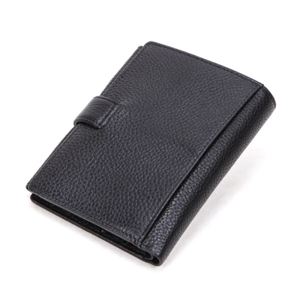 Custom Logo Multifunctional Slim Black Wallet Men Aluminum Alloy Business Casual Coin Purse Trifold Leather Card Holder Wallet - Image 6